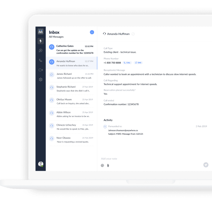 Answerconnect portal desktop dashboard