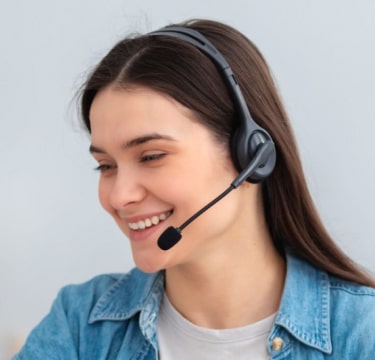 female receptionist with headset
