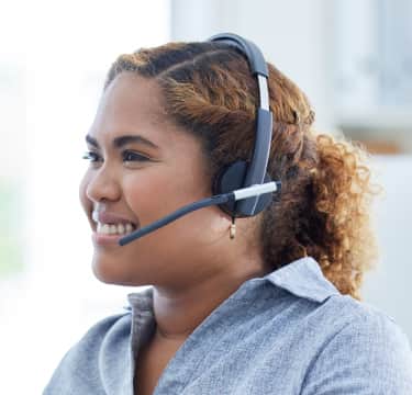 Female receptionist with headset
