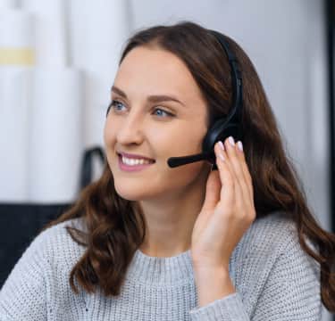 Male receptionist with black headset