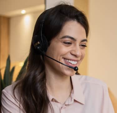 Virtual receptionist smiling