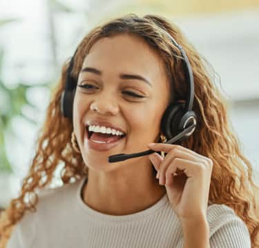 Female receptionist with headset