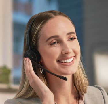 Female receptionist with headset