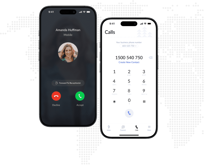 Two mobile showing calling and numbers illustration