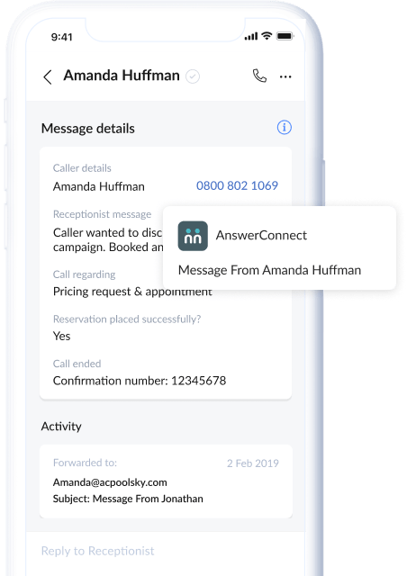 Answerconnect mobile app notifications