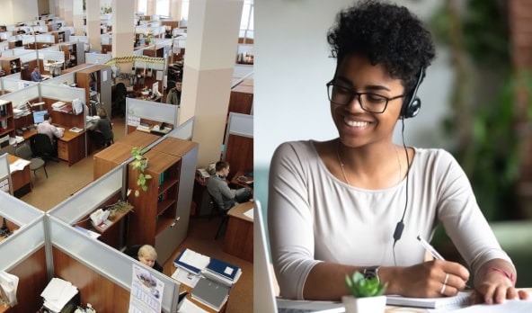 Portrait of young person on a call