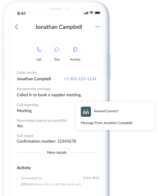 Answerconnect mobile app notifications