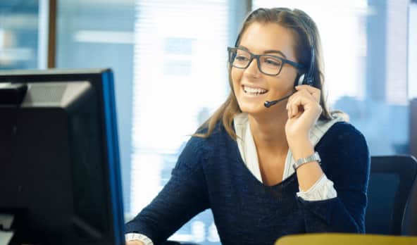 Women with specs and headset