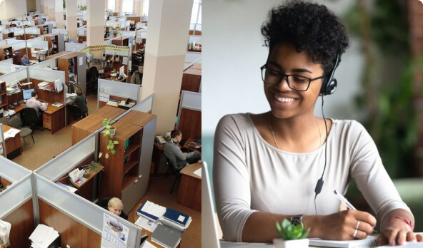 Women writing on a notebook