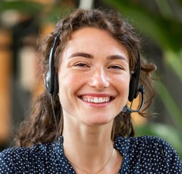 Female receptionist with headset