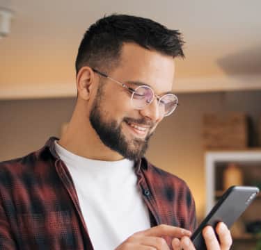 Male checking his phone