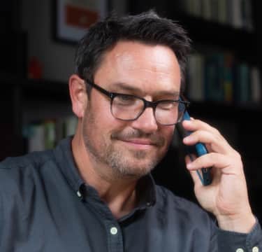Male receptionist with black headset